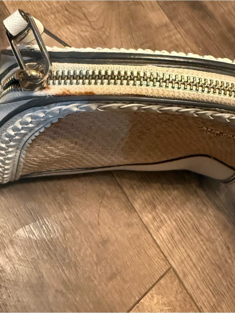 kate spade ‘Reiley’ White and Natural Woven Crossbody - Picture 6 of 10